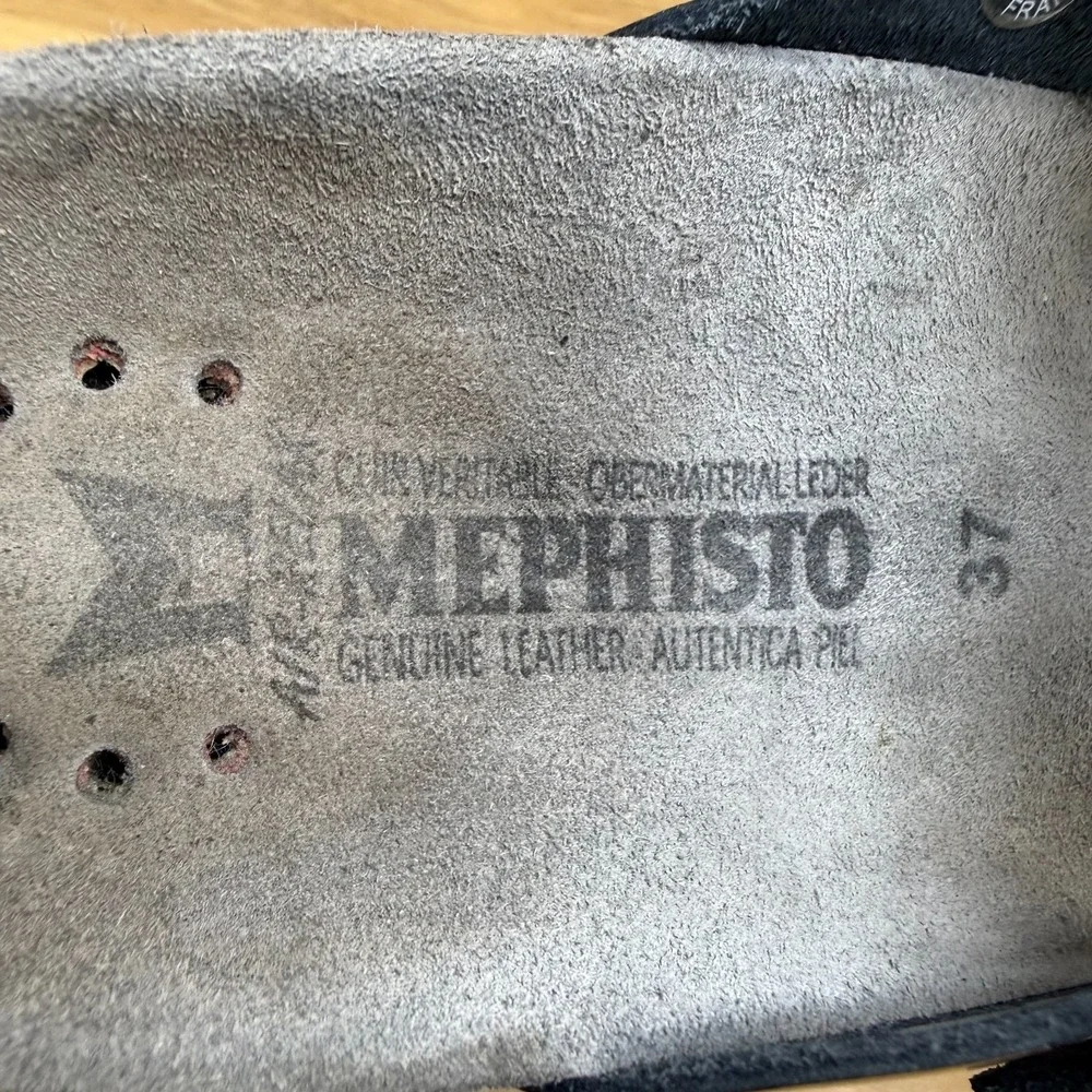 Mephisto Helen Sandals Womens 7 EU 37 Black Patent Leather Travel Vacation Walk